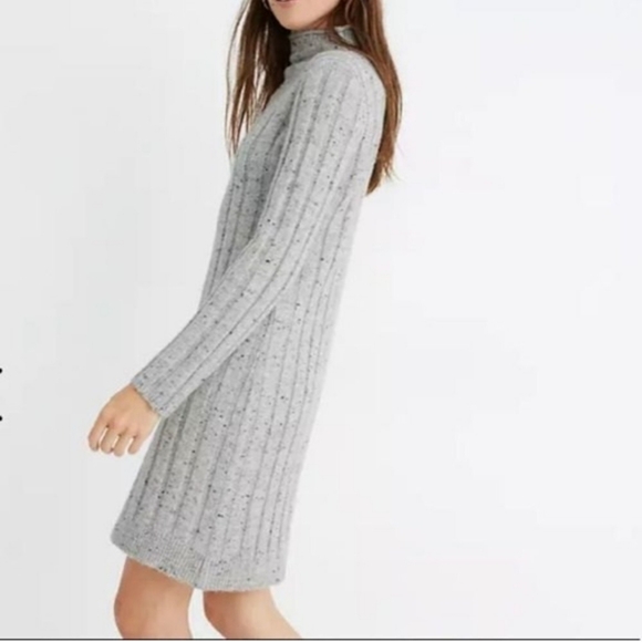 Madewell Donegal Rolled Mock Neck Ribbed Longsleeve Sweater Dress NWT - Picture 3 of 11